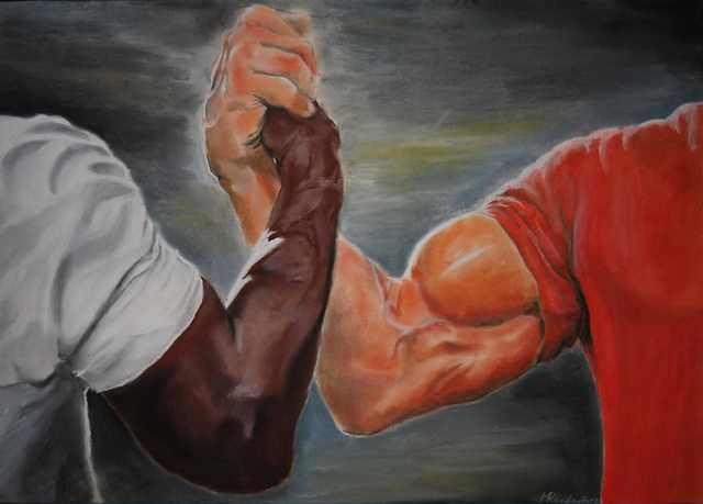 Arm wrestling meme template meme template