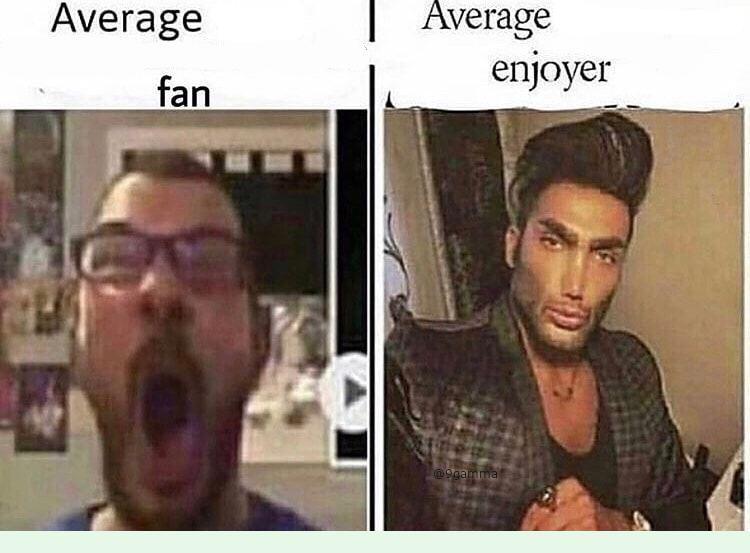 Average *BLANK* Fan VS Average *BLANK* Enjoyer meme template