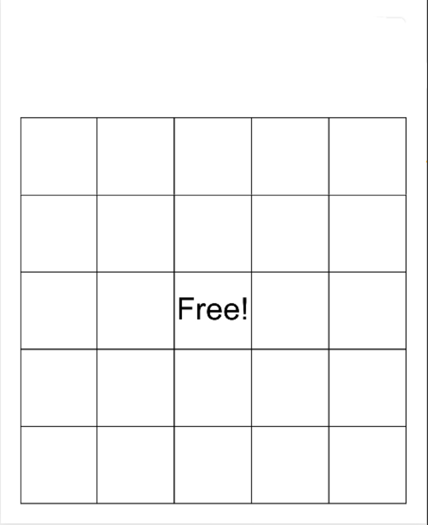 Blank Bingo meme template