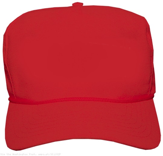 blank red MAGA hat meme template