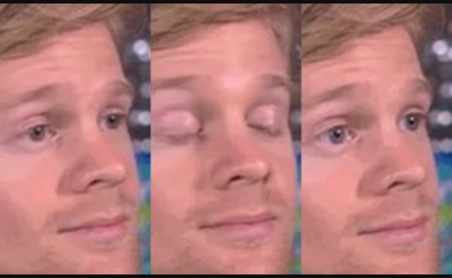 Blinking guy meme template