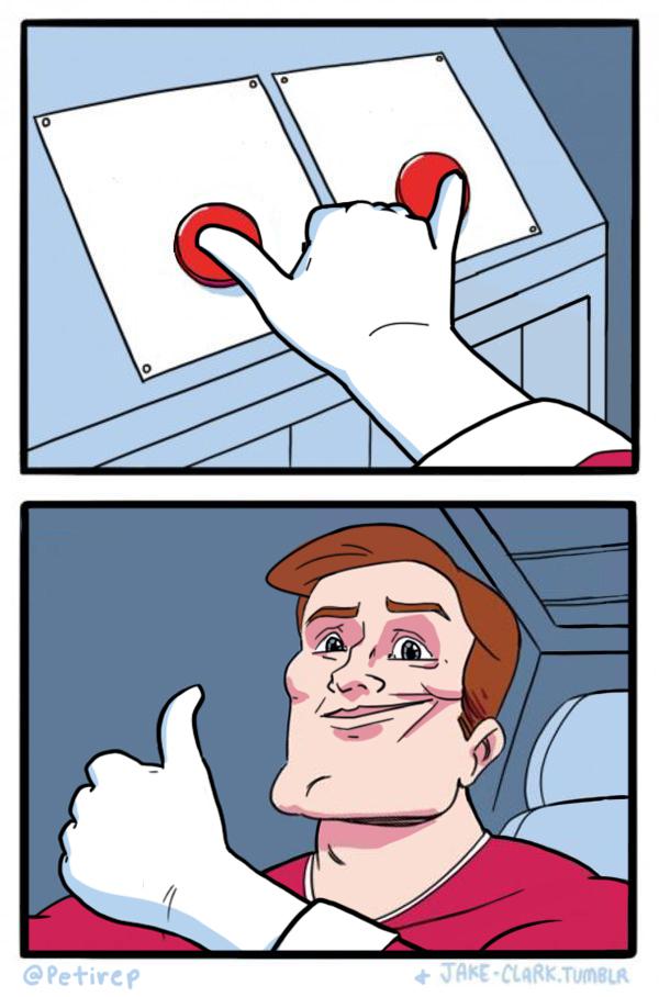 Both Buttons Pressed meme template