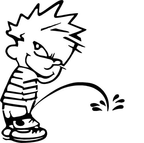 Calvin Peeing meme template