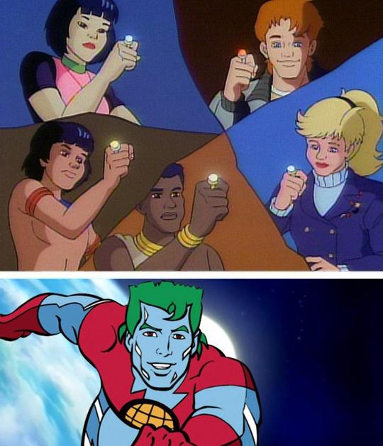 Captain planet with everybody meme template