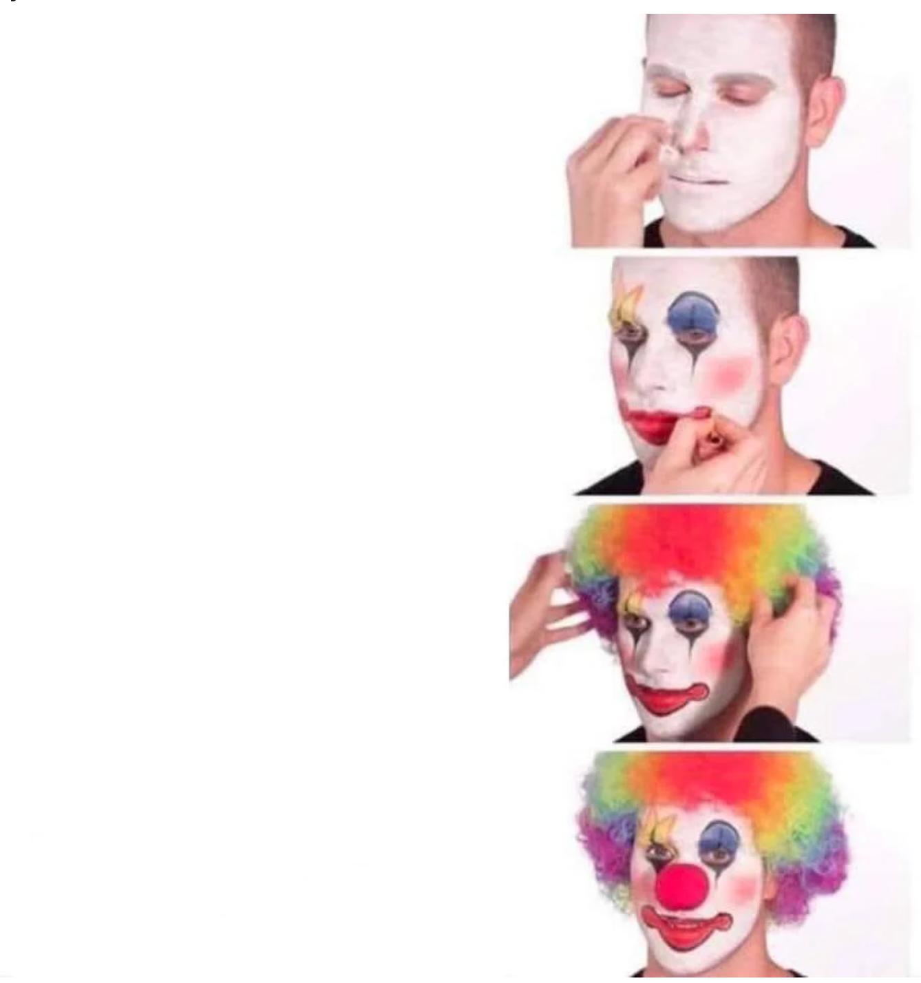 clown makeup meme template