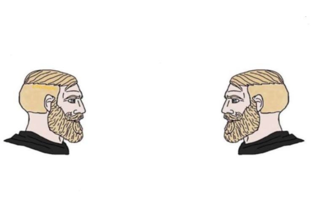 Double Yes Chad meme template