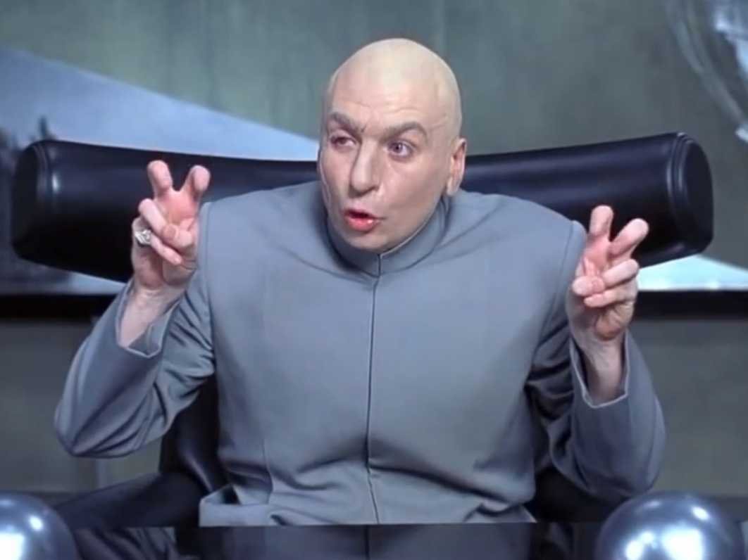 Dr Evil air quotes meme template