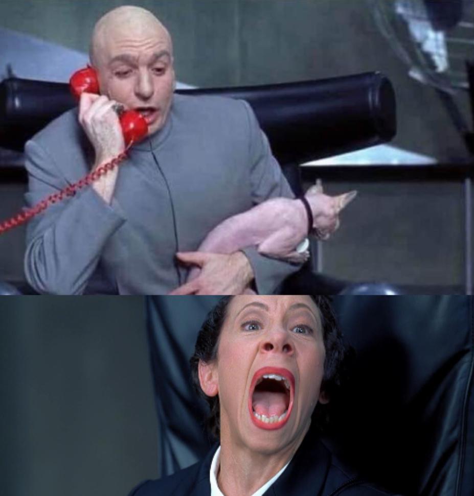 Dr Evil and Frau meme template