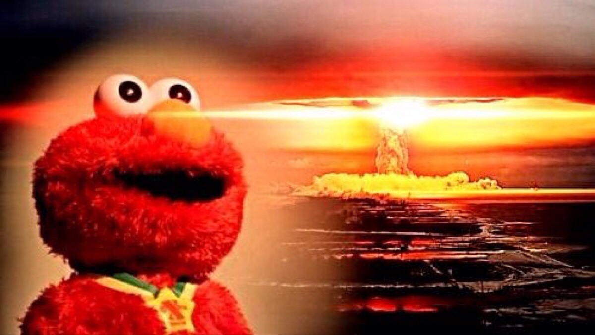 elmo nuclear explosion meme template
