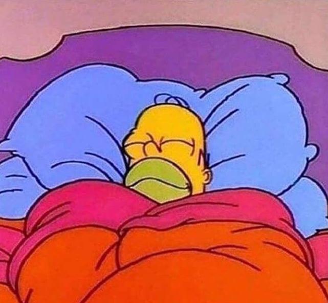 Homer Simpson sleeping peacefully meme template