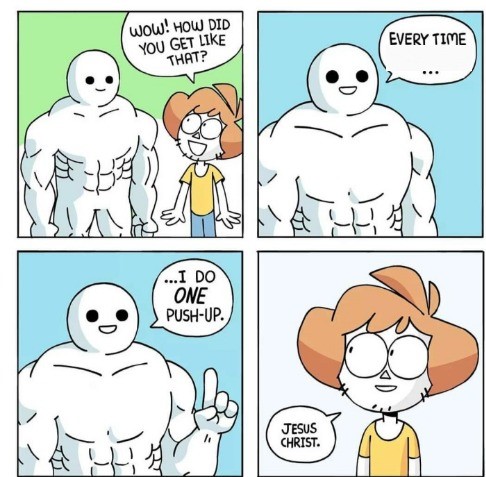 I do ONE Push-Up meme template