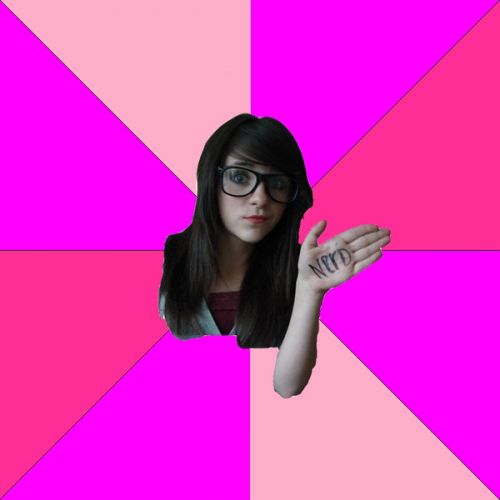 Idiot Nerd Girl meme template