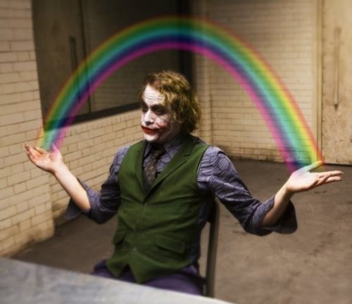 Joker Rainbow Hands meme template