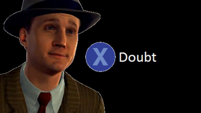 L.A. Noire Press X To Doubt meme template