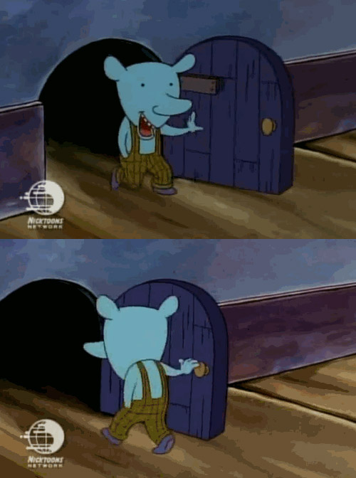 mouse entering and leaving meme template