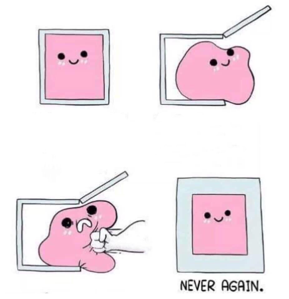 Never again meme template