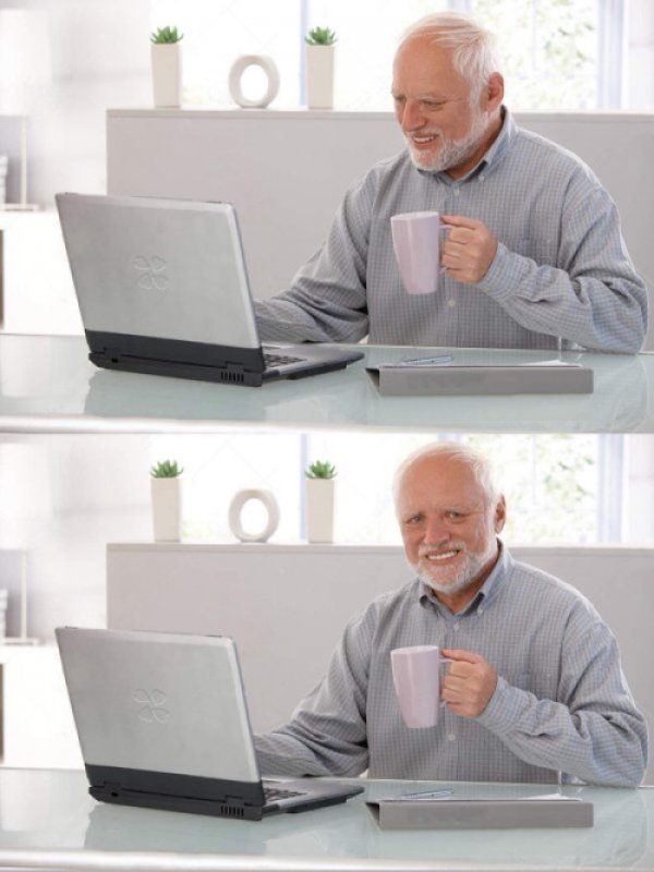 Old guy pc meme template