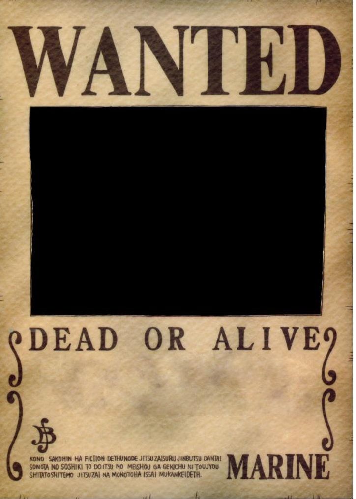One piece wanted poster template meme template