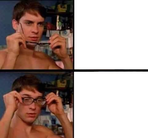 Peter Parker's Glasses meme template