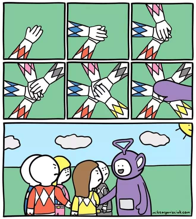 Power Ranger Teletubbies meme template