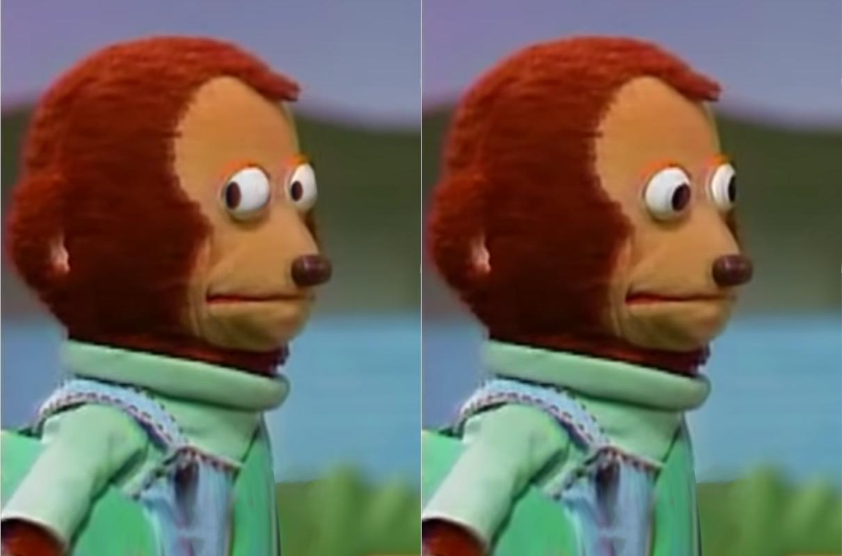 puppet Monkey looking away meme template