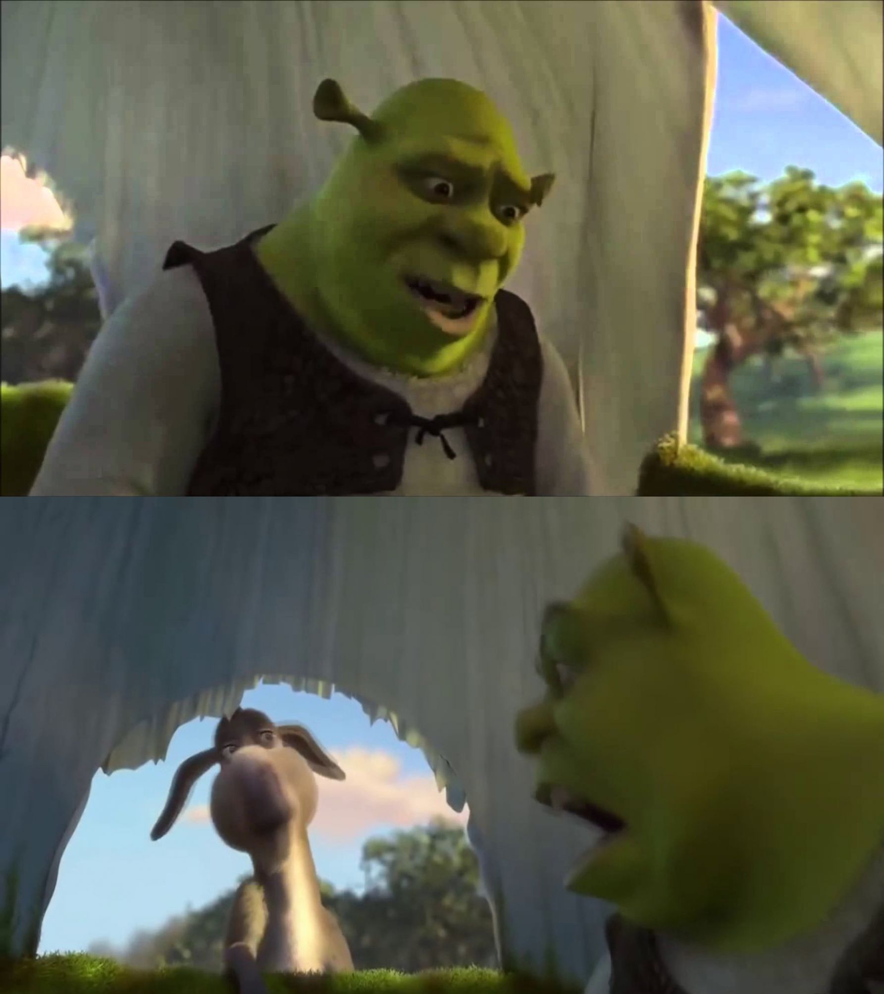 shrek five minutes meme template
