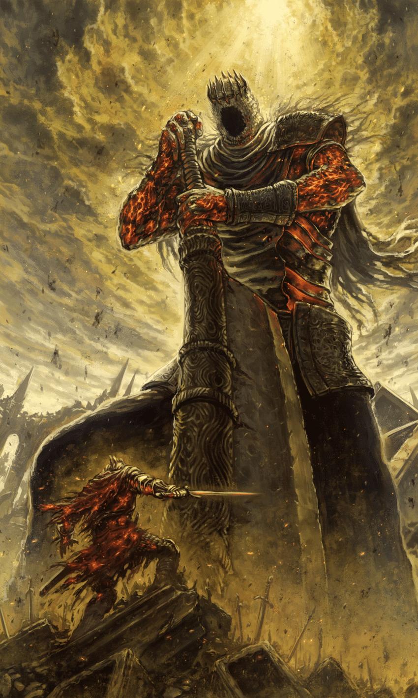 Small knight giant knight meme template