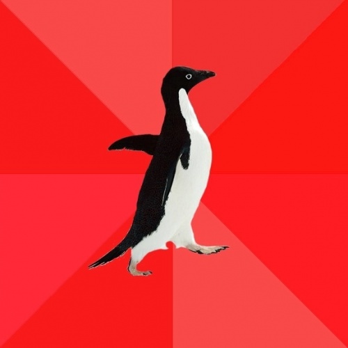 Socially Awesome Penguin meme template