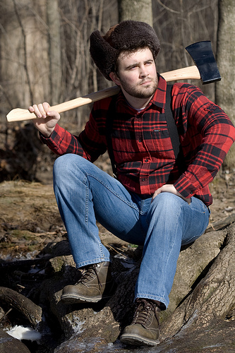 Solemn Lumberjack meme template