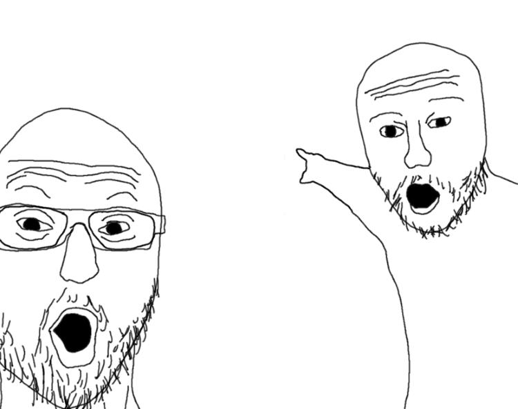 Soyjak Pointing meme template