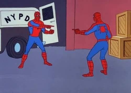 Spiderman mirror meme template