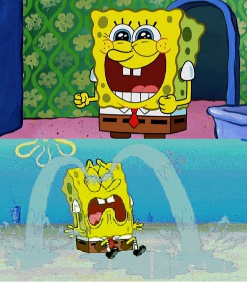 spongebob happy and sad meme template
