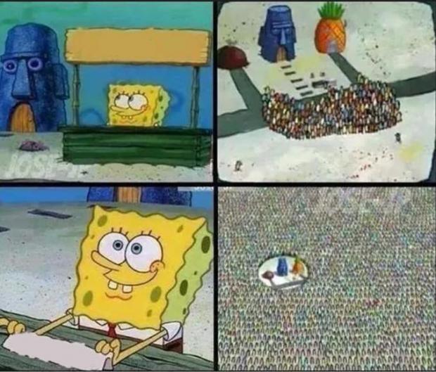 Spongebob Hype Stand meme template