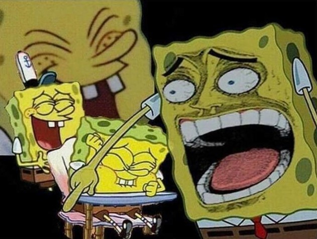Spongebob laughing Hysterically meme template