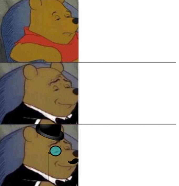Tuxedo Winnie the Pooh (3 panel) meme template