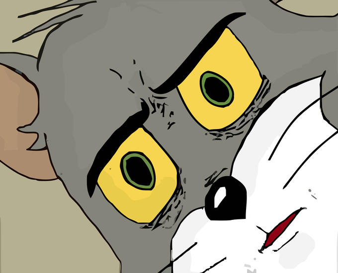 Unsettled Tom meme template
