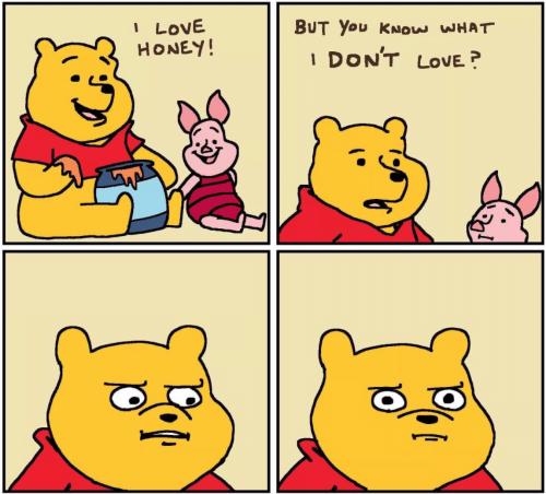 upset pooh meme template
